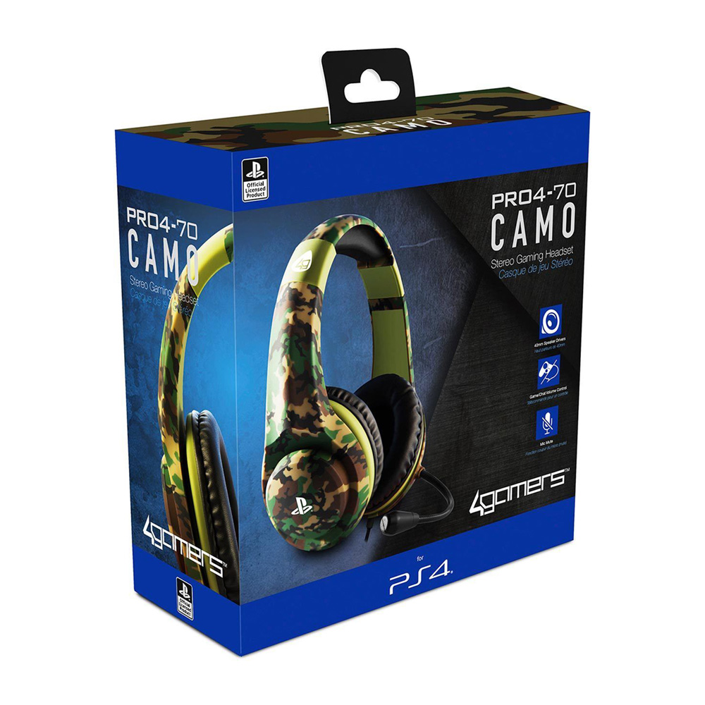 4Gamers Pro4-70 Camo Edition Stereo Gaming Headset - PS4