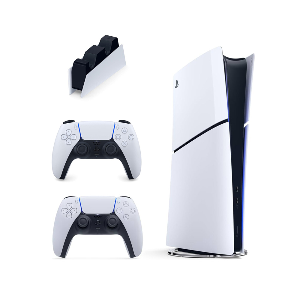 PS5 Slim + DualSense White + PS5 Charger Station
