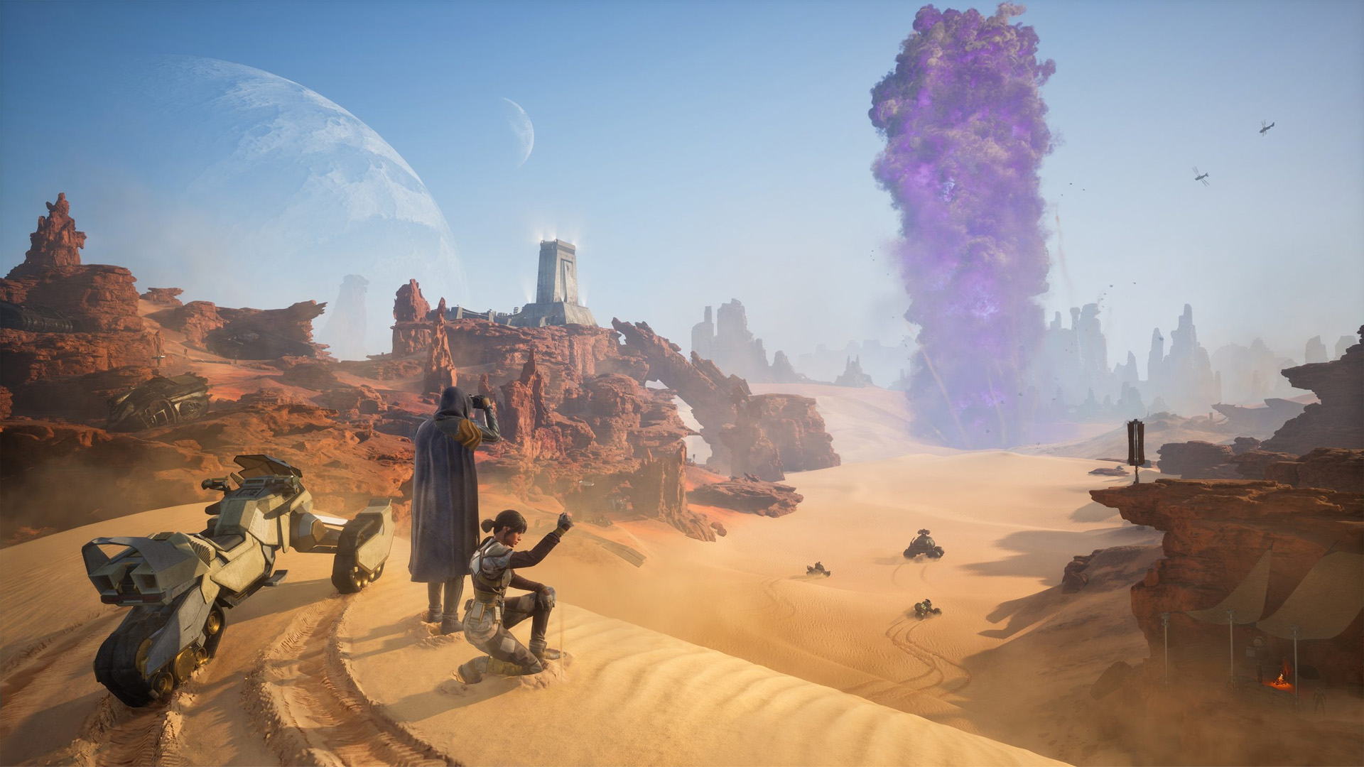 کاوش در صحرای Arrakis با وسیله نقلیه در Dune: Awakening روی PS5
