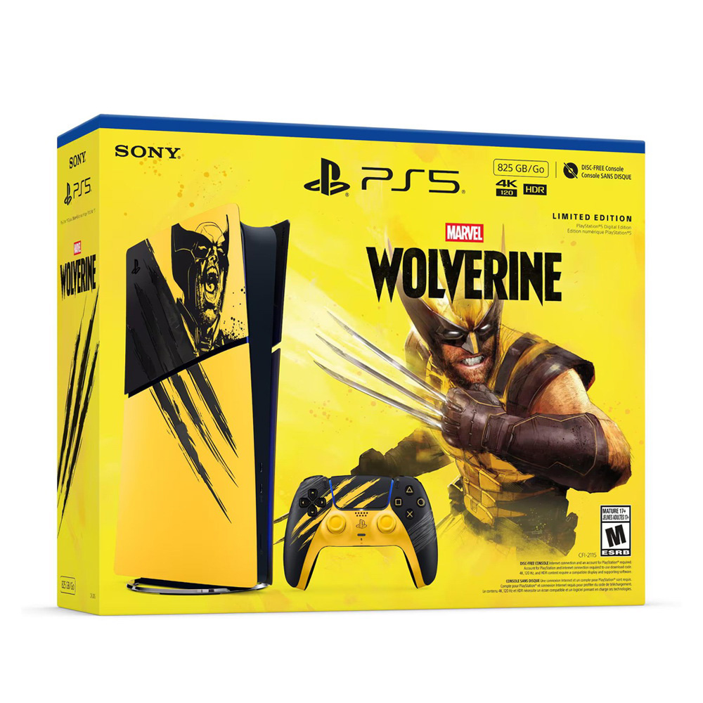 کنسول پلی استیشن 5 نسخه محدود Marvel’s Wolverine Battle Yellow در بسته بندی
