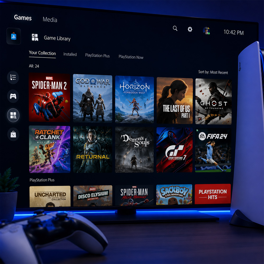 نمایش بازیهای دیجیتال PS5 در Game Library پلی استیشن 5